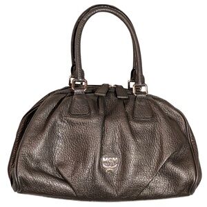 🛑sold🛑MCM Grey Metallic Leather Satchel